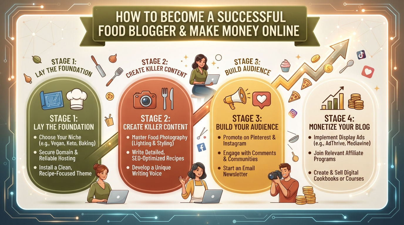 You are currently viewing How to Become a Successful Food Blogger and Make Money Online