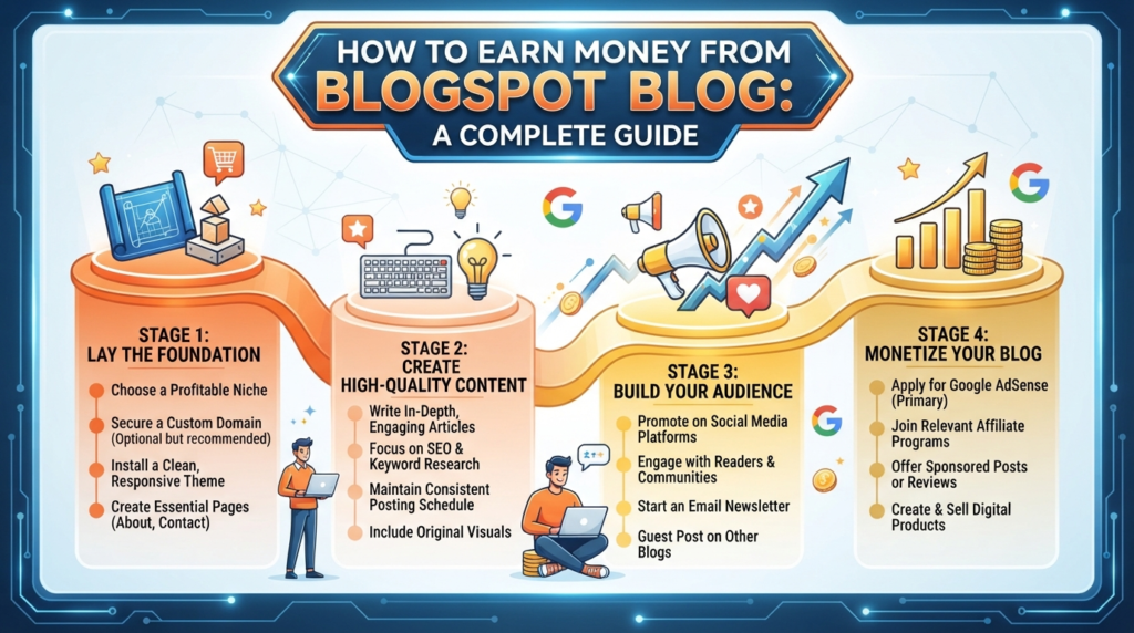 How to Earn Money from Blogspot Blog (Complete Beginner Guide)